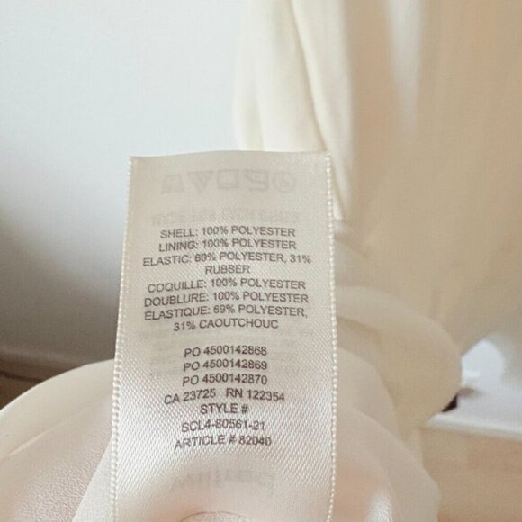 Aritzia Wilfred Tempest Sleeveless Tiered Chiffon Mini Dress Off White Medium - Picture 7 of 7